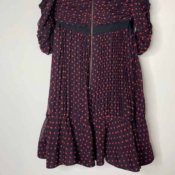 Self Portrait Plumetis Off Shoulder Mini Dress Womens US4 - Picture 9 of 14